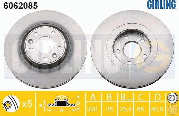 Girling 6062085 - Brake Disc autospares.lv