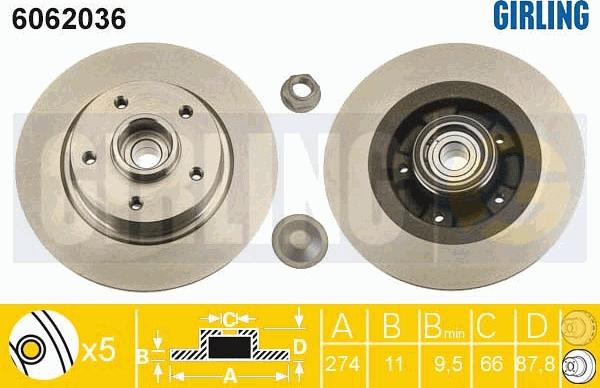 Girling 6062036 - Brake Disc autospares.lv