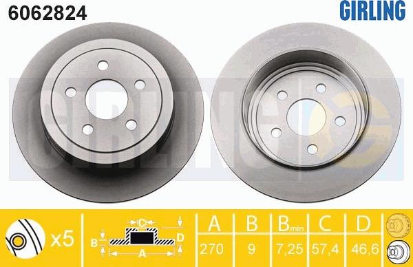 Girling 6062824 - Brake Disc autospares.lv