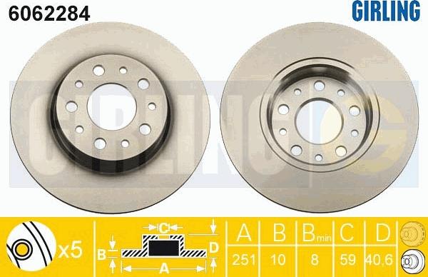 Girling 6062284 - Brake Disc autospares.lv