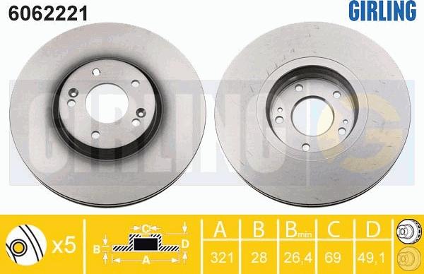 Girling 6062221 - Brake Disc autospares.lv