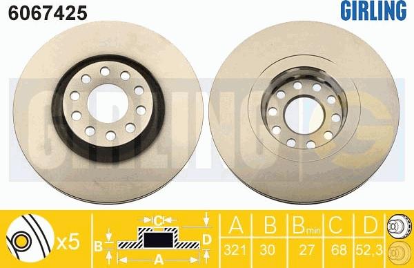 Girling 6067425 - Brake Disc autospares.lv