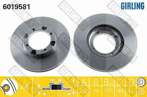 Girling 6019581 - Brake Disc autospares.lv