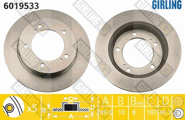 Girling 6019533 - Brake Disc autospares.lv