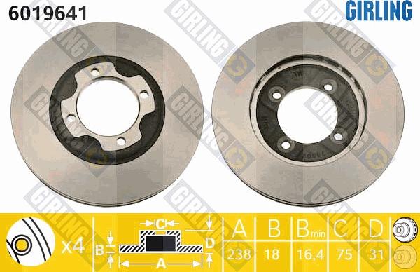 Girling 6019641 - Brake Disc autospares.lv