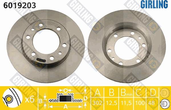 Girling 6019203 - Brake Disc autospares.lv