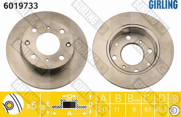 Girling 6019733 - Brake Disc autospares.lv