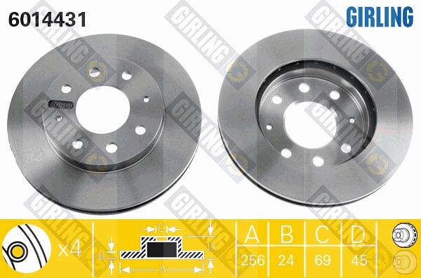 Girling 6014431 - Brake Disc autospares.lv