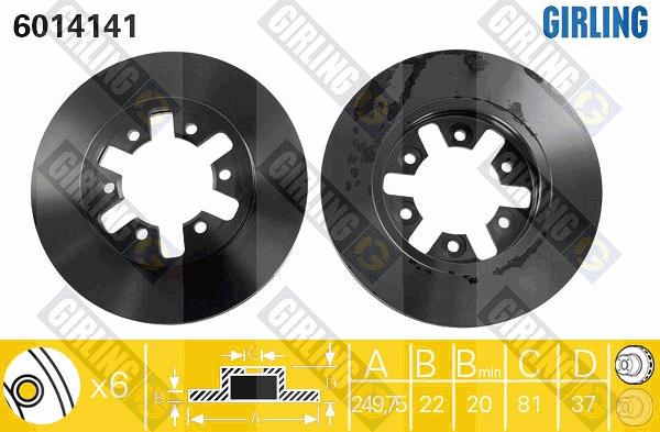 Girling 6014141 - Brake Disc autospares.lv