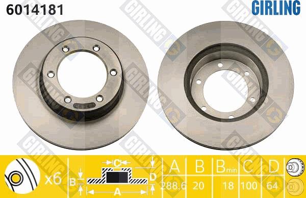 Girling 6014181 - Brake Disc autospares.lv