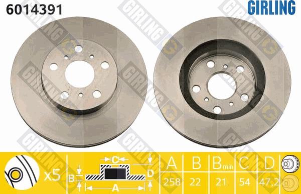 Girling 6014391 - Brake Disc autospares.lv