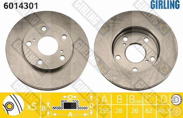 Girling 6014301 - Brake Disc autospares.lv