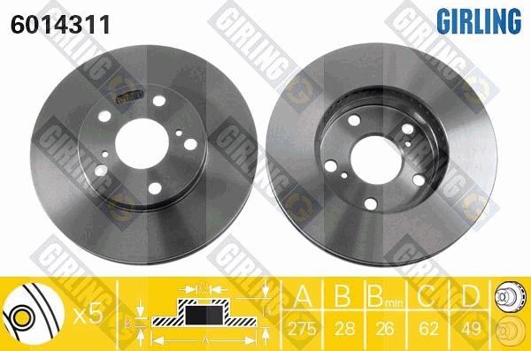 Girling 6014311 - Brake Disc autospares.lv