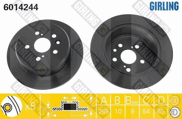 Girling 6014244 - Brake Disc autospares.lv