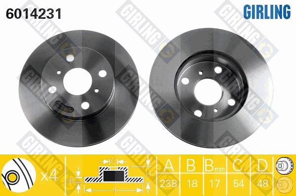 Girling 6014231 - Brake Disc autospares.lv