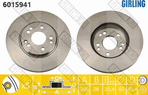 Girling 6015941 - Brake Disc autospares.lv