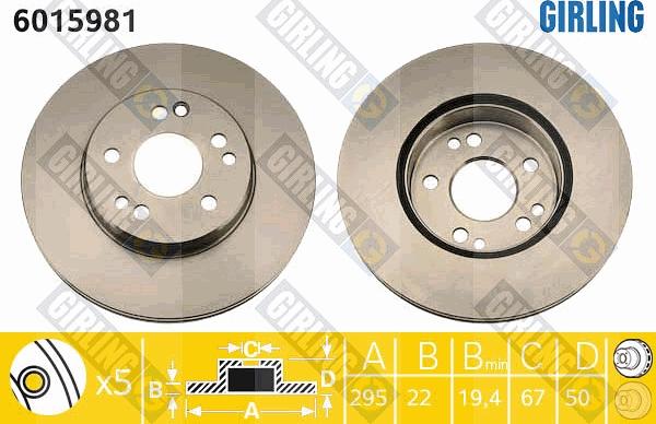 Girling 6015981 - Brake Disc autospares.lv