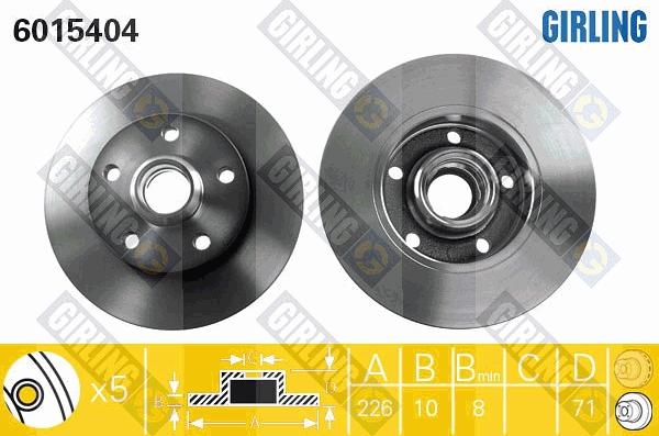 Girling 6015404 - Brake Disc autospares.lv