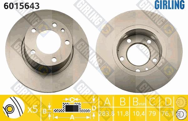 Girling 6015643 - Brake Disc autospares.lv