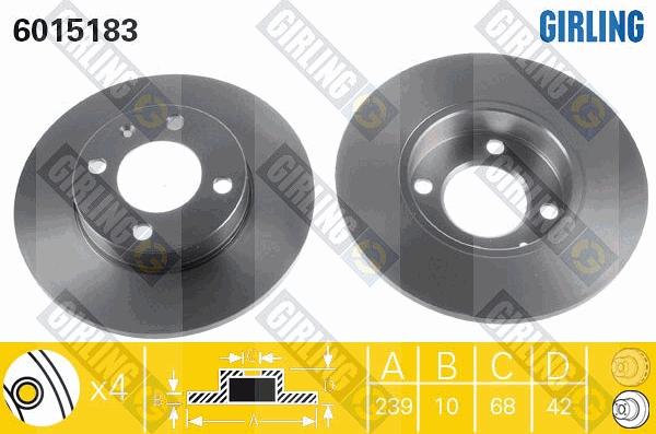 Girling 6015183 - Brake Disc autospares.lv