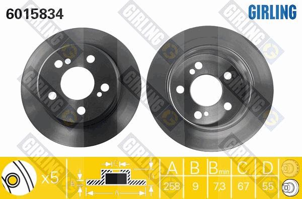 Girling 6015834 - Brake Disc autospares.lv