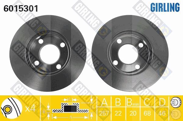 Girling 6015301 - Brake Disc autospares.lv