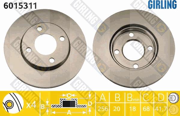 Girling 6015311 - Brake Disc autospares.lv