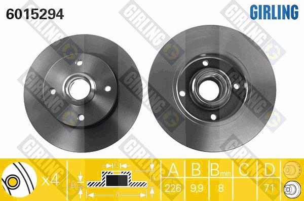 Girling 6015294 - Brake Disc autospares.lv