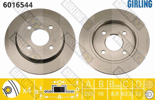 Girling 6016544 - Brake Disc autospares.lv