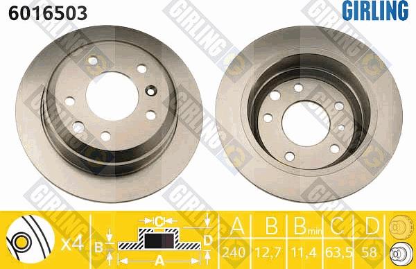 Girling 6016503 - Brake Disc autospares.lv