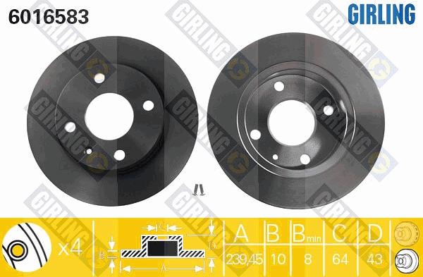 Girling 6016583 - Brake Disc autospares.lv