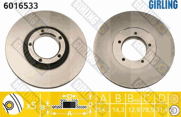 Girling 6016533 - Brake Disc autospares.lv