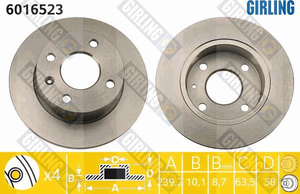 Girling 6016523 - Brake Disc autospares.lv