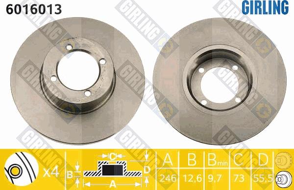 Girling 6016013 - Brake Disc autospares.lv