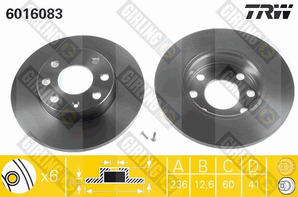 Girling 6016083 - Brake Disc autospares.lv