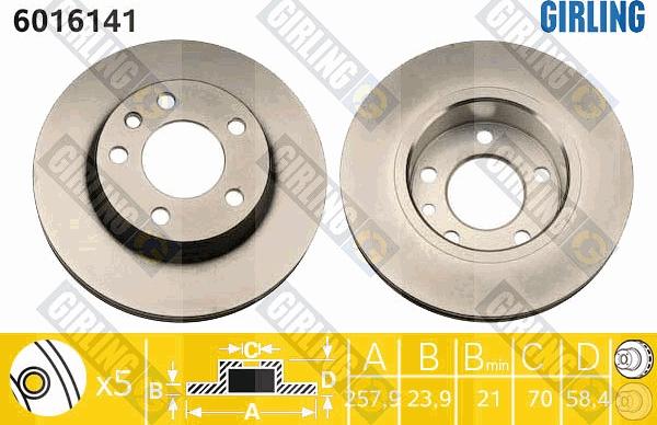 Girling 6016141 - Brake Disc autospares.lv