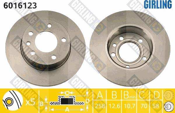 Girling 6016123 - Brake Disc autospares.lv