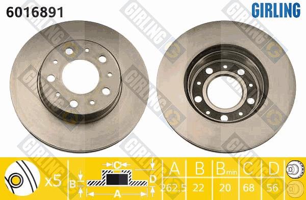 Girling 6016891 - Brake Disc autospares.lv