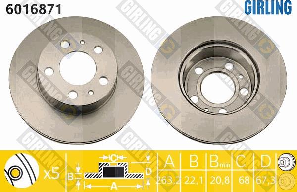 Girling 6016871 - Brake Disc autospares.lv