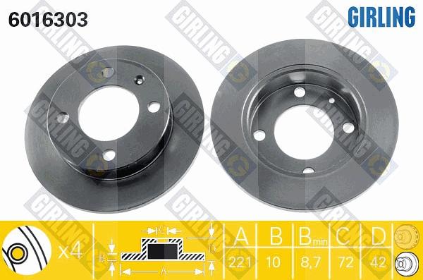 Girling 6016303 - Brake Disc autospares.lv