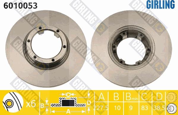 Girling 6010053 - Brake Disc autospares.lv