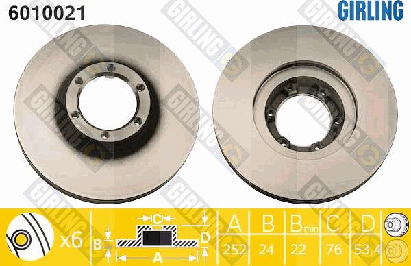 Girling 6010021 - Brake Disc autospares.lv