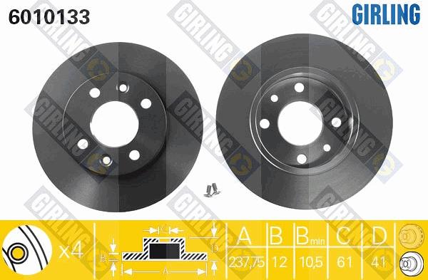 Girling 6010133 - Brake Disc autospares.lv