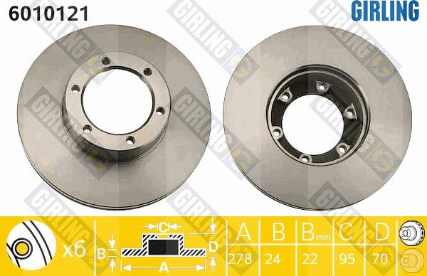 Girling 6010121 - Brake Disc autospares.lv