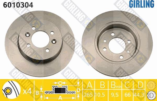 Girling 6010304 - Brake Disc autospares.lv