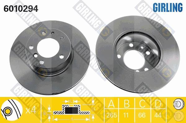 Girling 6010294 - Brake Disc autospares.lv