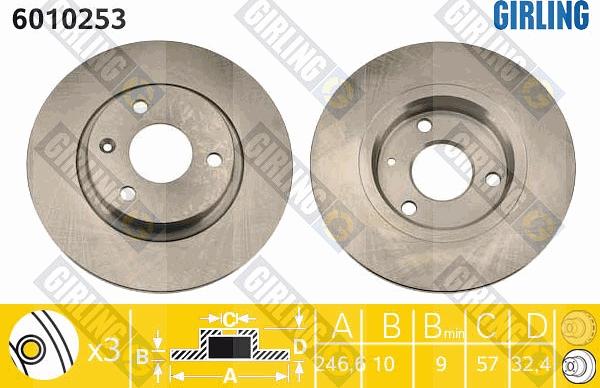 Girling 6010253 - Brake Disc autospares.lv