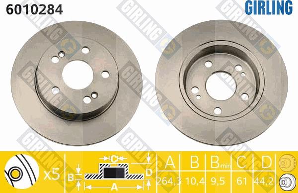 Girling 6010284 - Brake Disc autospares.lv