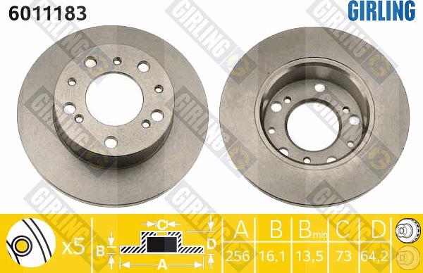 Girling 6011183 - Brake Disc autospares.lv