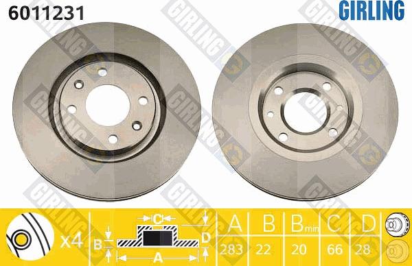 Girling 6011231 - Brake Disc autospares.lv